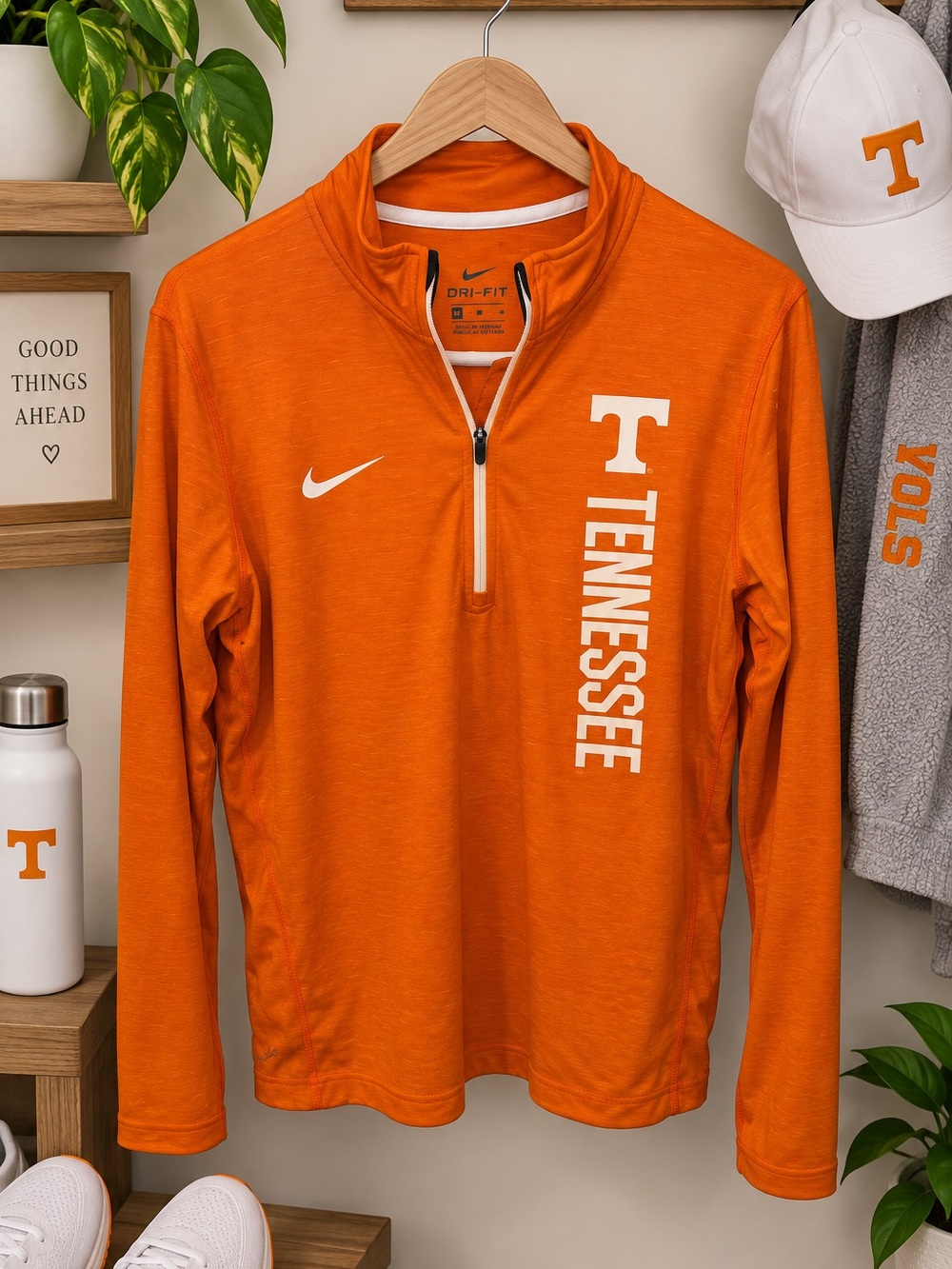 Nike Tennessee Volunteers Dri-FIT Quarter Zip Long Sleeve Shirt Orange Size L